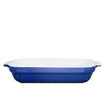 Emile Henry 539636 - Ceramic Lasagna Dish, 14.5 x 11-in, Two-Tone, Azure Blue