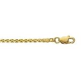 14K Italian Gold Flat Wheat Chain 2.0mm wide