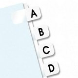 Redi-Tag 31005 Alphabetical Permanent Index Tabs, A-Z, Side, White, 104 Per Pack