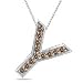 Initial Pendant - 0.24 Ct Brown Diamond \'Y\' Initial Pendant