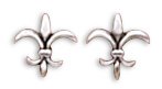Small Oxidized Fleur- De -Lis Post Earrings