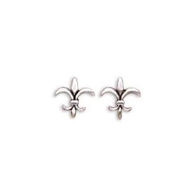 Small Oxidized Fleur- De -Lis Post Earrings