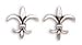 Small Oxidized Fleur De Lis Post Earrings