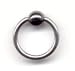 Titanium Ball Closure Ring in Polished with Hematite Bead 14 gauge by 7/16