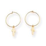 Sardelli - 14kt Gold Endless Hoop w/Small Cross Earrings
