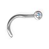Nasenpiercing Titan G23 Mit Swarovski Elements 0,8mm Nasenstecker - Rainbow