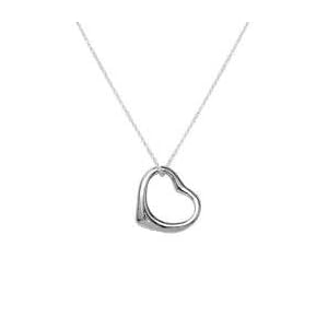 .925 Sterling Silver Floating Heart Pendant Necklace with Chain