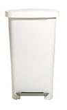 OXO Good Grips 1061940 White Plastic Rectangular Trash Can, 13-Gallon