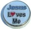 Jesus Loves Me Floating Charm for Heart Lockets