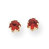 14k 4mm Synthetic Garnet (Jan) Screwback Earrings SE159