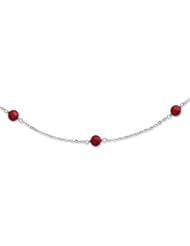 Sterling Silver 7-8mm Burgundy Freshwater Cultured Pearl w/2in ext. Necklace