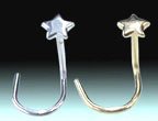 White gold nose ring Star