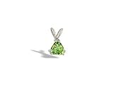 14K White Gold Genuine Trillion Peridot Pendant