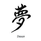 Chinese Symbol DREAM Temporary Tattoo 2x2