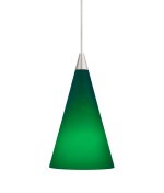 Tech Lighting 700MO2CONGC Cone 1 Light Mini Pendant in Chrome with Green glass