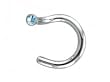 Tiny 1.25mm Aquamarine CZ nose screw in 14 karat White Gold