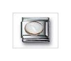 Oval Cabochon White Mother of Pearl Classic Stone, Italian Charm by Nomination Charms