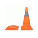 Buy 18inch Collapsible Reflective Safety Traffic Cone with Built-in Flash Light