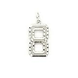 14kt White Gold Number Charm
