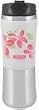 White & Pink Hibiscus Flower 14oz Reusable Stainless Steel Inside Liner Travel Tumbler Mug