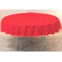 Red Plastic Round Tablecover (213cm Diameter)