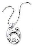 Mother and Child SS Oval Large Pendant 18" Chain by Janel Russel Design