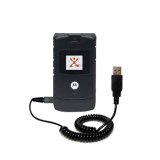 Coiled USB Data Cable w/ Tip Exchange for the Motorola RAZR V3 - Power Hot Sync and Charge - Gomadic Brand