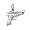 Gun Pistol Charm - Sterling Silver