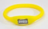 GSI Quality Waterproof Silicone Gel Sporty Wrist Band Watch - Small Face, Digital LCD Style, For Children And Sports - Yellow