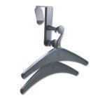 QRT20702-Quartet 20702 - Over-The-Panel Hook with Steel Double-Garment Hanger, 1 3/4 x 6 7/8, Black