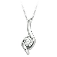 1 4 ct. Diamond Sirena Solitaire Fashion Pendant in 14kt. White Gold by Fred Meyer Jewelers