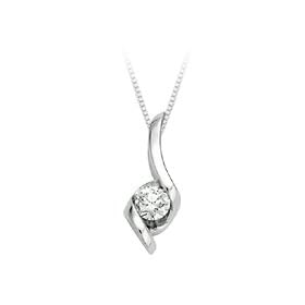1 4 ct. Diamond Sirena Solitaire Pendant in 14K White Gold by