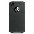 Premium Black TPU Flexi Soft Gel Skin for Apple iPhone4, 4th Generation, 4th Gen - Black Rough Back