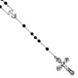 Sterling Silver Rosary Black Onyx Beads Necklace - 26 Inch - JewelryWeb