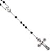Sterling Silver Rosary Black Onyx Beads Necklace - 26 Inch - JewelryWeb