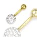 Jewelco London 9ct Yellow gold Belly Bar with crystal-set end bead