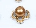 Improving Lifestyles Pearl and Rhinestone Ring Adjustable Brown