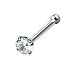316L Surgical Steel Nose Bone Ring 1.5mm Round Clear CZ 18G FREE Nose Ring Backing