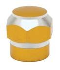 Hex Valve Caps Yellow Gold Chrome