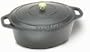 Paderno World Cuisine 13.75 by 10.5 Inch Black Oval Dutch Oven