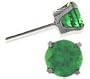 0.25Ct. Genuine 3mm Emerald 14 Karat White Gold Round Earrings