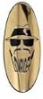 Bicycle Headbadge - Lowrider Face Gold