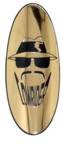 Bicycle Headbadge - Lowrider Face Gold