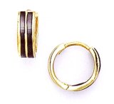 Review   / 14k Yellow Black Onyx Petite Hinged Earrings
