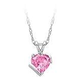 10kt. White Gold, Lab Created Pink Saphhire & Diamond Pendant