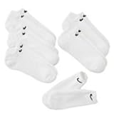 Nike Men's Performance Moisture Wicking No Show Socks 6 Pair - Shoe Size: 8-12 - White