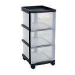 Homz 3 Drawer Medium Black Cart