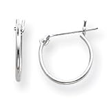 14k White Gold 1mm Hoop Earrings SE230