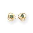 Sardelli - 14k Gold Emerald Love Knot Earrings