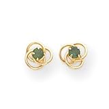 Sardelli - 14k Gold Emerald Love Knot Earrings
